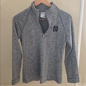 Notre Dame heathered grey quarter zip fleece